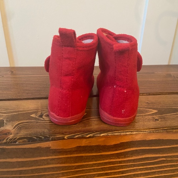 H&M Red Baby Suede Boots Faux Fur Lined NWOT - Picture 4 of 8